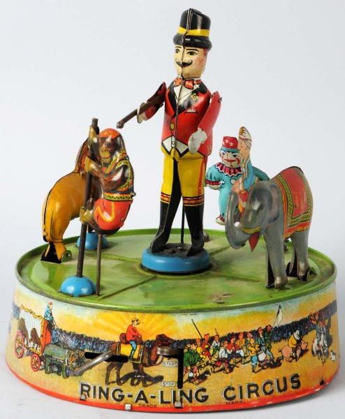 TIN LITHO MARX RING-A-LING CIRCUS WIND-UP TOY.    
