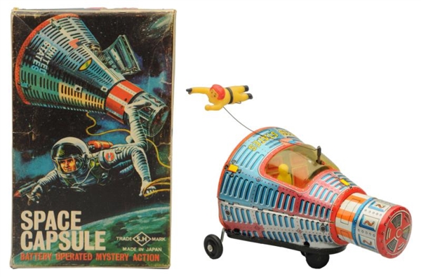 TIN LITHO BATTERY OP. SPACE CAPSULE.              