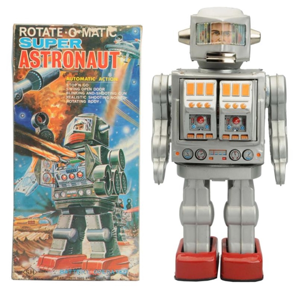 TIN LITHO & PAINTED BATTERY OP. SUPER ASTRONAUT.  