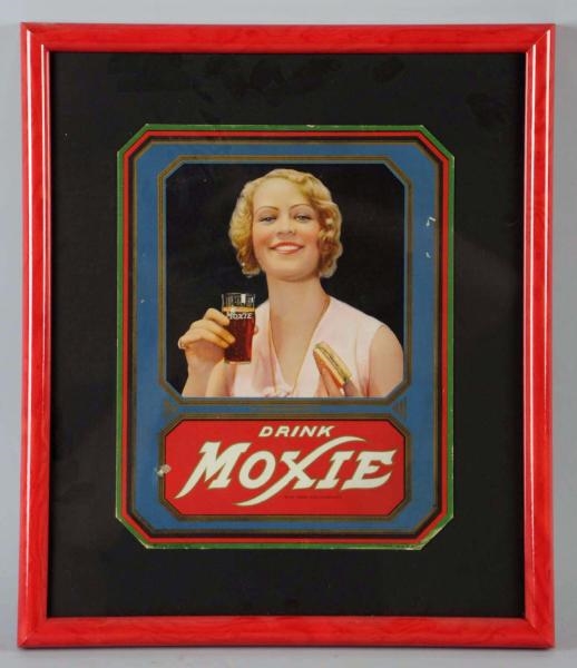 1930S MOXIE CARDBOARD SIGN.                       