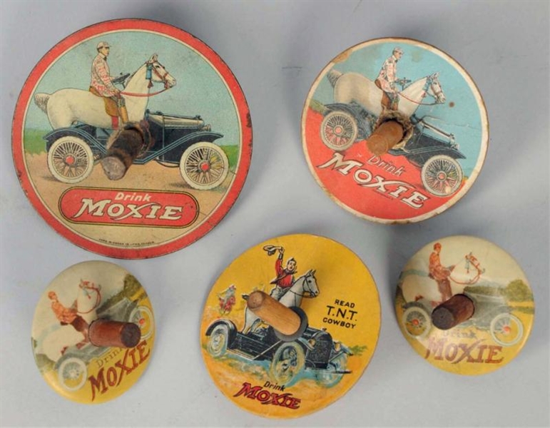LOT OF 5: MOXIE TOY TOPS.                         