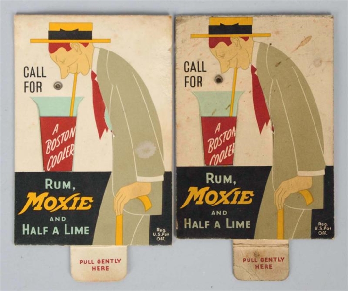 LOT OF 2: CARDBOARD MOXIE BOSTON COOLER CARDS.    