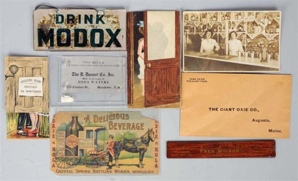 LOT OF 8: ASSORTED SMALL ADVERTISING ITEMS.       