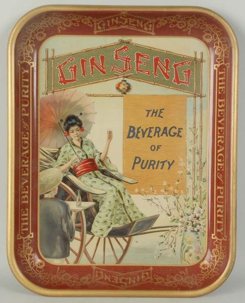 1920S-30S GIN SENG SODA SERVING TRAY.             