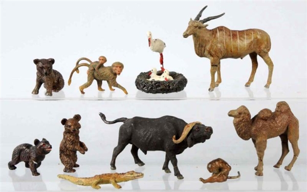 LOT OF 10: LINEOL COMPOSITION ZOO ANIMALS.        