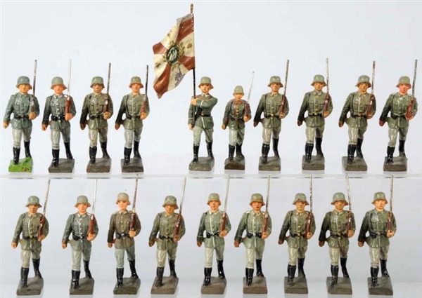 LOT OF 19: LINEOL 7.5 CM GERMAN MARCHING GROUP.   