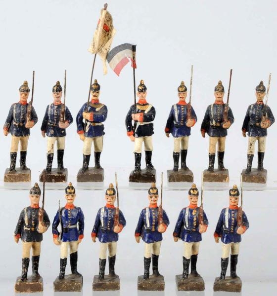 LOT OF 13: LINEOL 9 CM GERMAN ARMY MARCHING GROUP 