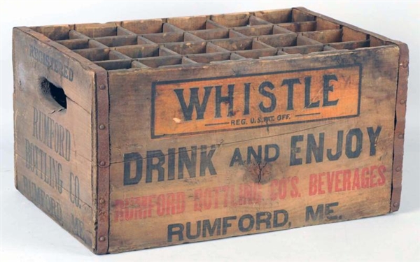 WHISTLE & COCA-COLA WOODEN CRATE.                 