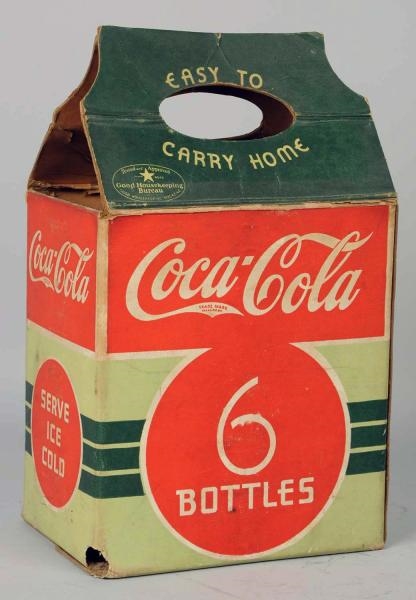 RARE COCA-COLA 1930S SIX-PACK CARDBOARD CARRIER.  