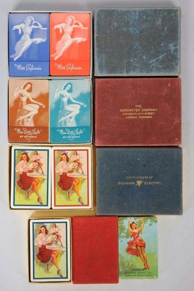 LOT OF 8: DECKS OF ADVERTISING PLAYING CARDS.     