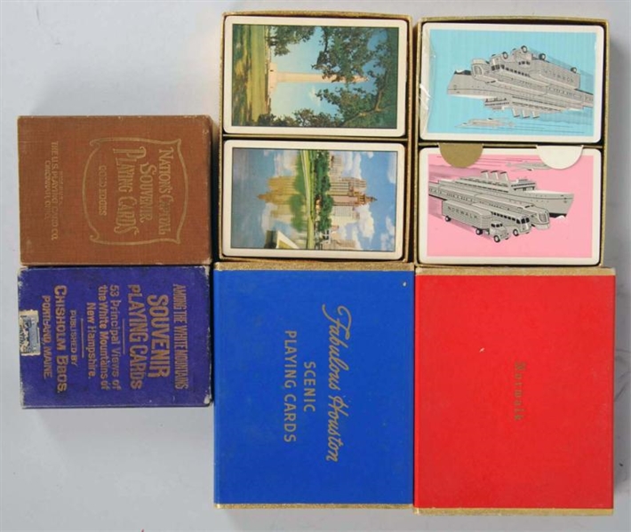 LOT OF 6: DECKS OF SCENIC PLAYING CARDS.          