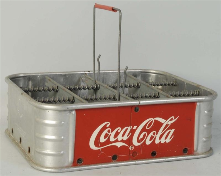 COCA-COLA METAL & ALUMINUM 12-BOTTLE CARRIER.     