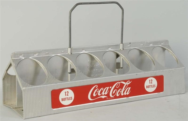 1950S ALUMINUM COCA-COLA 12-PACK CARRIER.         