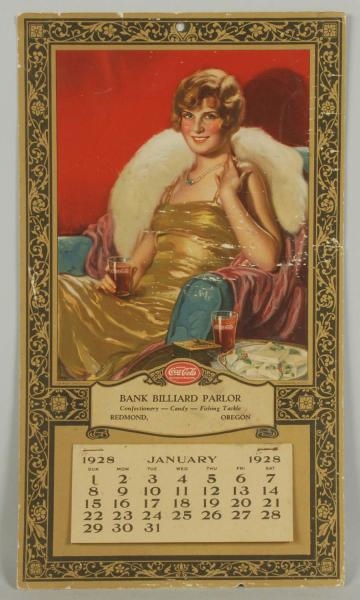 1928 COCA-COLA DISTRIBUTOR CALENDAR.              