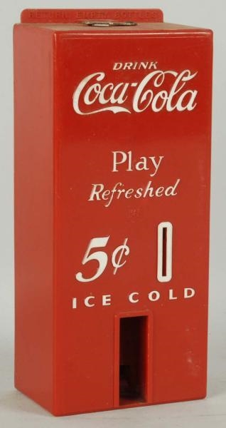 1950S COCA-COLA TOY MACHINE/BANK.                 