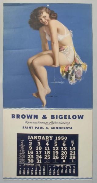 1950 SAMPLE CALENDAR WITH ROLF ARMSTRONG ARTWORK. 