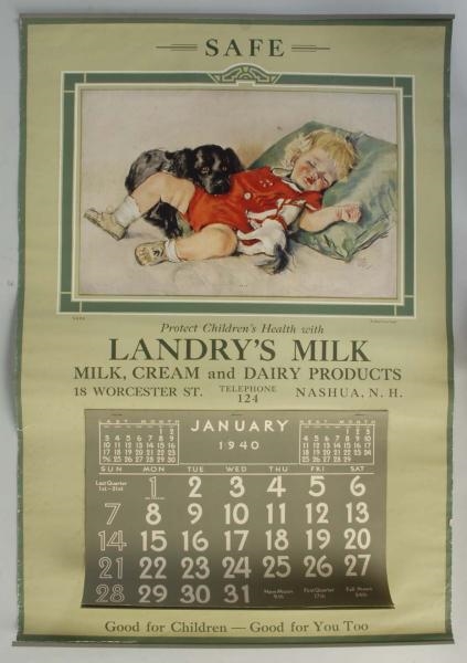 LARGER NASHUA, NH 1940 CALENDAR.                  