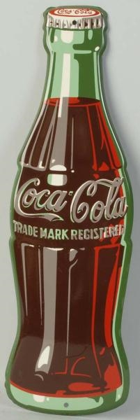 1951 ALUMINUM COCA-COLA CUTOUT BOTTLE SIGN.       