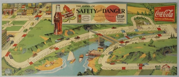 COCA-COLA CANADIAN SAFETY & DANGER GAME BOARD.    