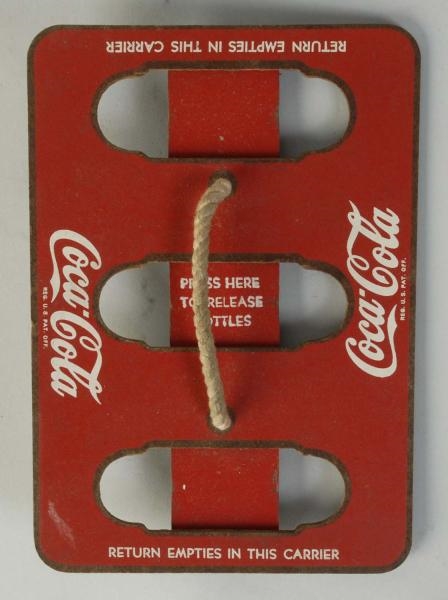 1940S COCA-COLA MASONITE 6-PACK CARRIER.          