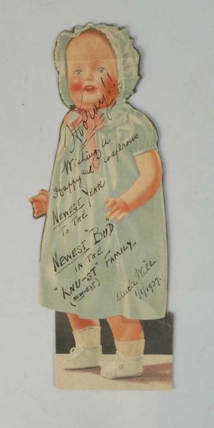 COCA-COLA 1930S BABY DOLL CUTOUT PROMO PIECE.     