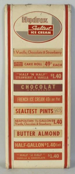 SEALTEST ICE CREAM TIN MENU BOARD.                