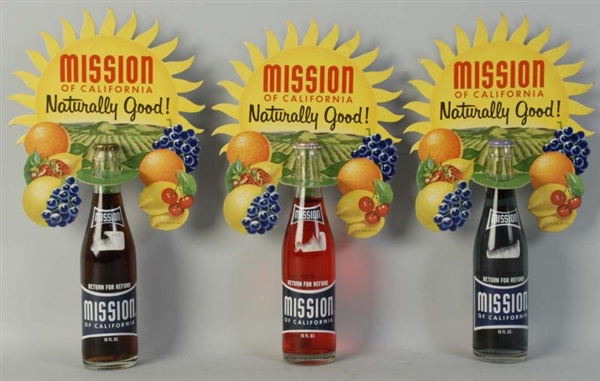 LOT OF 3: MISSION BOTTLES & DISPLAYS.             