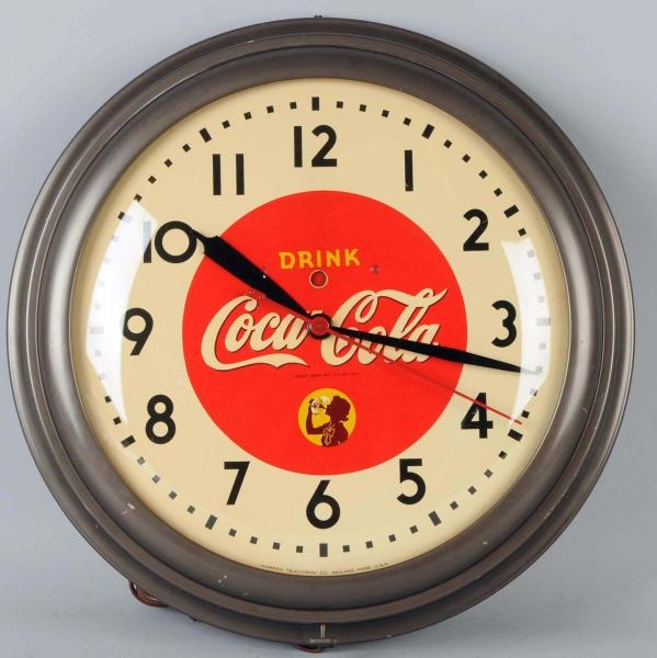 1940S COCA-COLA ELECTRIC CLOCK.                   