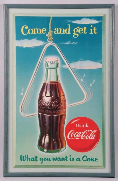 1952 COCA-COLA CARDBOARD POSTER.                  