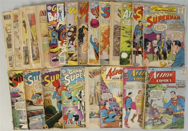 LOT OF 21: GOLDEN & SILVER AGE SUPERHERO COMICS.  