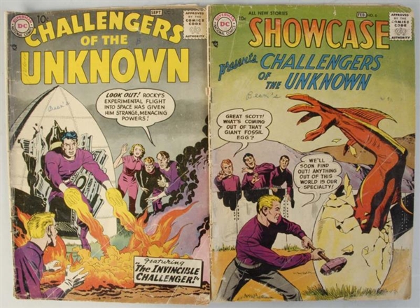 LOT OF 2: CHALLENGERS OF THE UNKNOWN COMIC BOOKS. 
