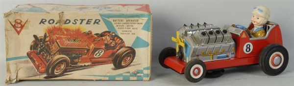 JAPANESE BATTERY-OPERATED TIN LITHO ROADSTER TOY. 