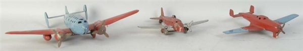 LOT OF 3: PRESSED STEEL WYANDOTTE AIRPLANE TOYS.  