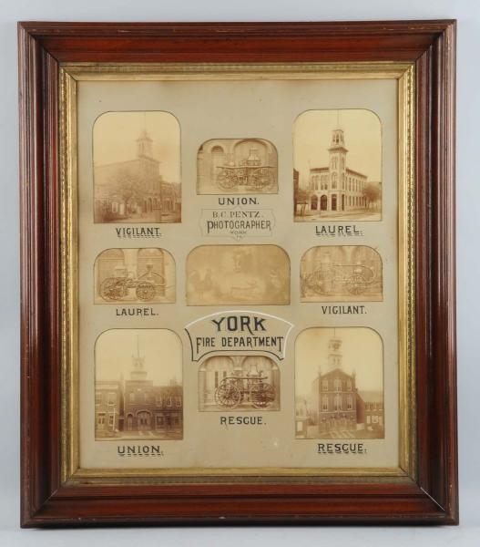 FRAMED YORK FIRE DEPARTMENT PHOTO COLLAGE.        