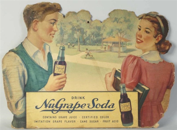 1950S NUGRAPE SODA CARDBOARD CUTOUT.              