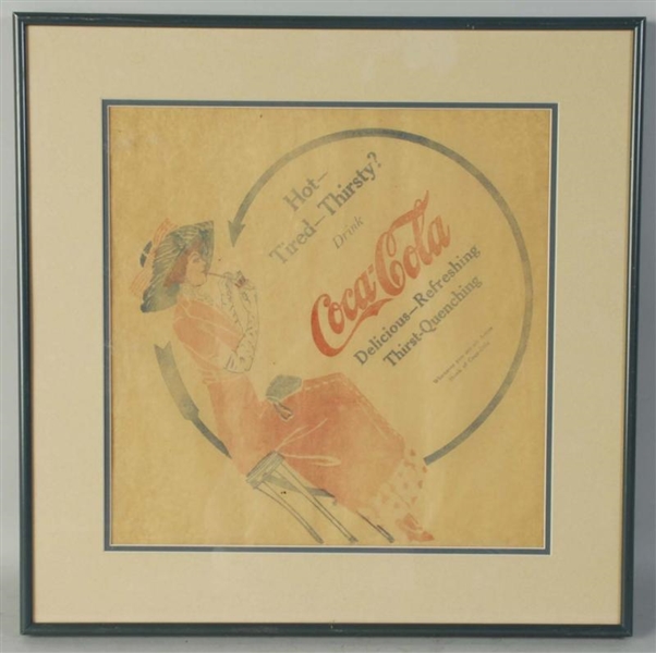 CIRCA 1912 COCA-COLA RICE PAPER NAPKIN.           