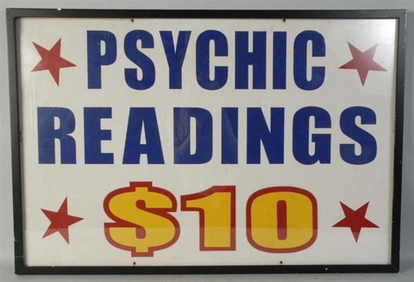 PSYCHIC READINGS METAL SIGN.                      