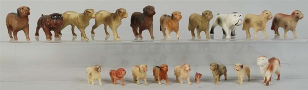 LOT OF 19: JAPANESE CELLULOID FIGURAL DOGS.       