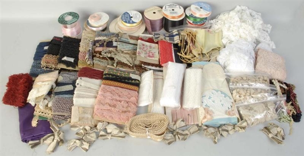 LARGE LOT OF LACES & RIBBONS.                     