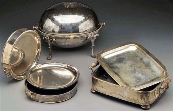 A GROUP OF ENGLISH SILVER PLATED ARTICLES.        