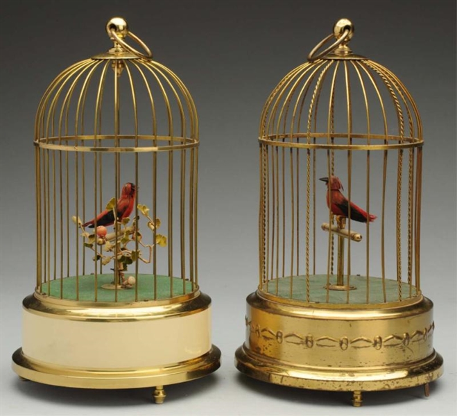 LOT OF 2: BIRD CAGE MUSIC BOXES.                  