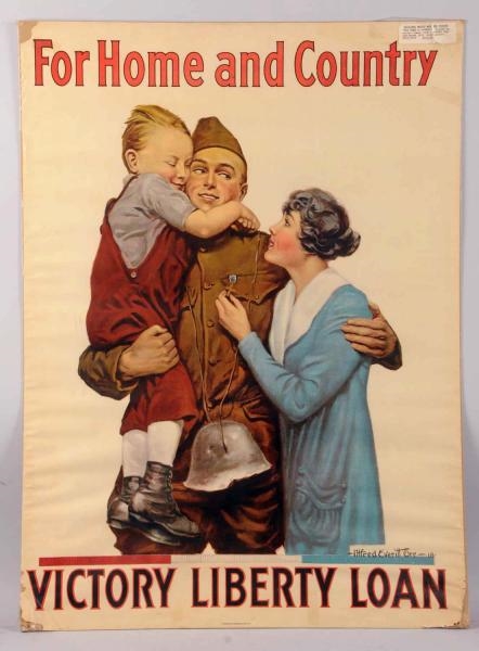 "FOR HOME & COUNTRY" WWI POSTER.                  