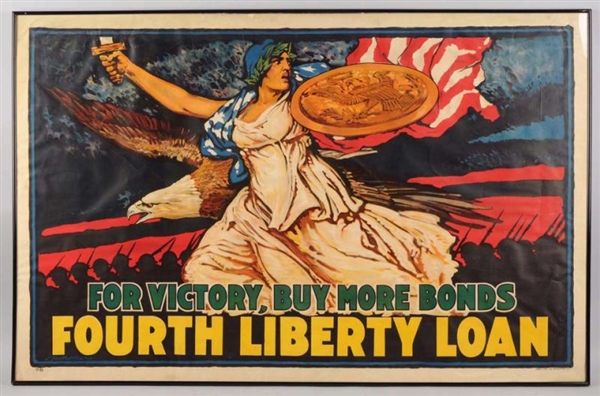 "FOR VICTORY, BUY MORE BONDS" WWI POSTER.         