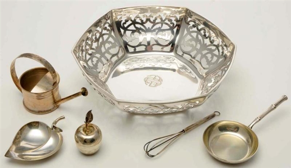 A TIFFANY SILVER FRUIT BOWL AND OTHER ARTICLES.   