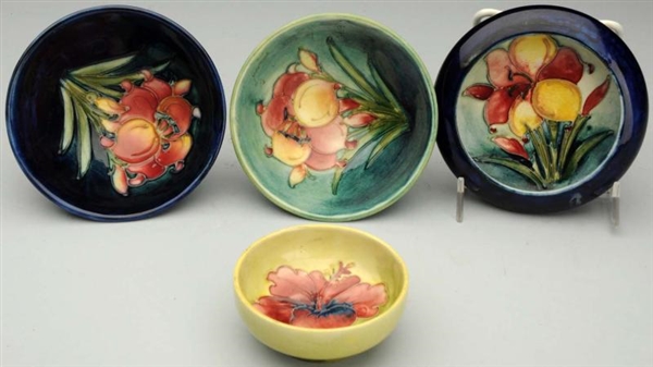 LOT OF 4: ENGLISH MOORCROFT POTTERY PIECES.       
