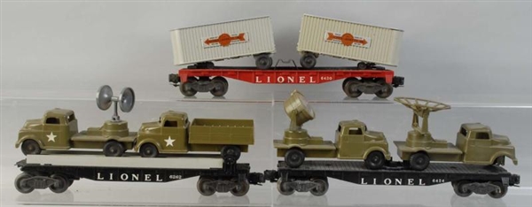 LOT OF 3: LIONEL SPECIALTY TRAIN FREIGHT CARS.    