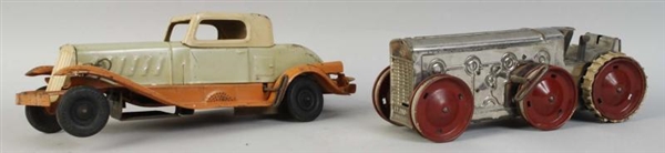 LOT OF 2: TIN WIND-UP VEHICLE TOYS.               