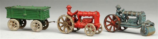 LOT OF 2: CAST IRON ARCADE TRACTOR TOYS.          
