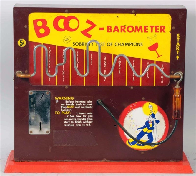 5¢ BOOZ-BAROMETER SOBRIETY TESTER BAR GAME.       