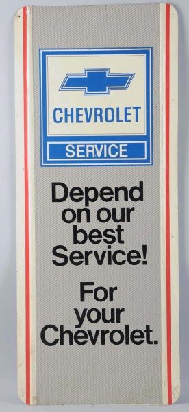 1970S CHEVROLET SERVICE ALUMINUM SIGN.            